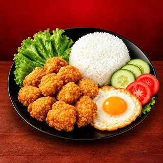 Hình ảnh Cơm gà viên + trứng
