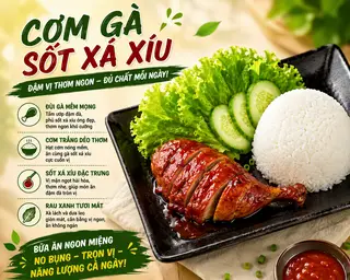Hình ảnh Cơm thố gà sốt xá xíu