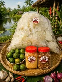 Hình ảnh 1kg Bánh tráng +100g muối nhuyễn+ 100g hành phí