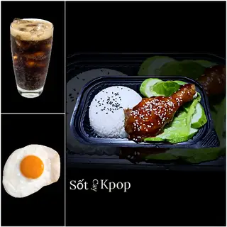 Hình ảnh Cơm Gà Sốt Cay+Trứng Cháy Cạnh+Nước Ngọt Tươi