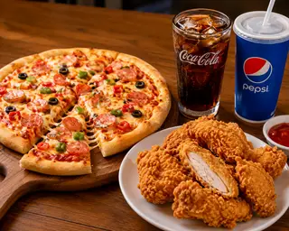 Hình ảnh 1 PIZZA (S) TÙY CHỌN + ỨC GÀ CHIÊN RÒN tặng trà hoặc nước giải khát có gas