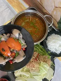 Hình ảnh lẩu ếch măng chua