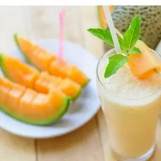 Hình ảnh ly sinh tố dưa lưới nguyên chất siaz L thơm ngon mát lạnh sảng khoái 