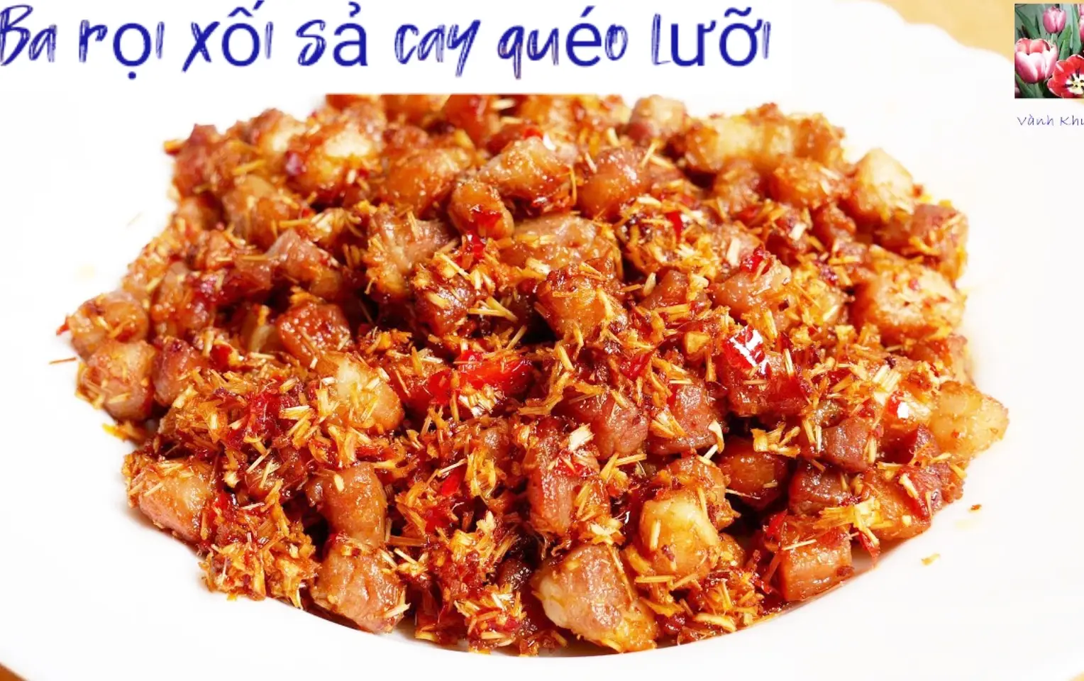 Hình ảnh Cơm trắng ba rọi xào xả ớt