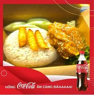 Hình ảnh Cơm gà sốt cay 1 đùi ( tặng kèm 1 coca )