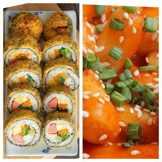 Hình ảnh combo1: tokbokki trả cá + kim bắp chiên tặng coca