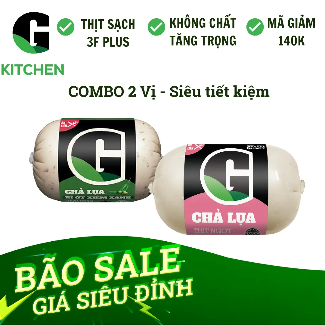 Hình ảnh Combo 2 Vị Siêu Tiết Kiệm: 01 Chả lụa bì ớt xiêm xanh G 500g+01 Chả lụa G 500g
