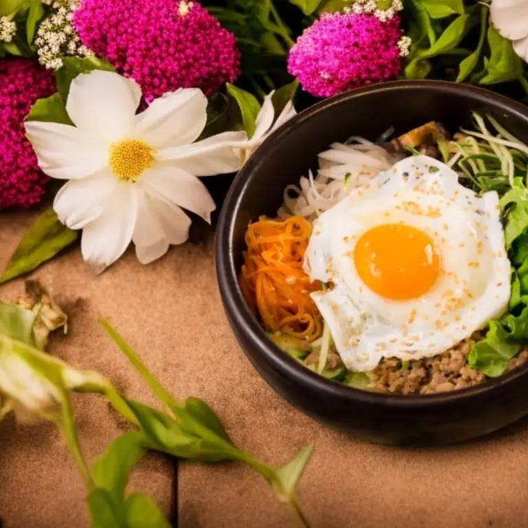 Hình ảnh Mì trộn trứng kim chi