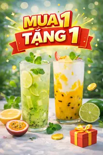 Hình ảnh Soda Kiwi + Sữa Chua Chanh Dây