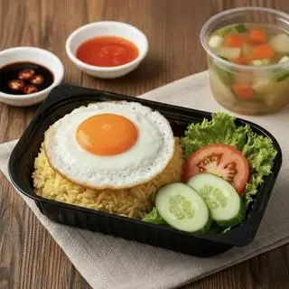 Hình ảnh Cơm Trứng Ốp La + Canh
