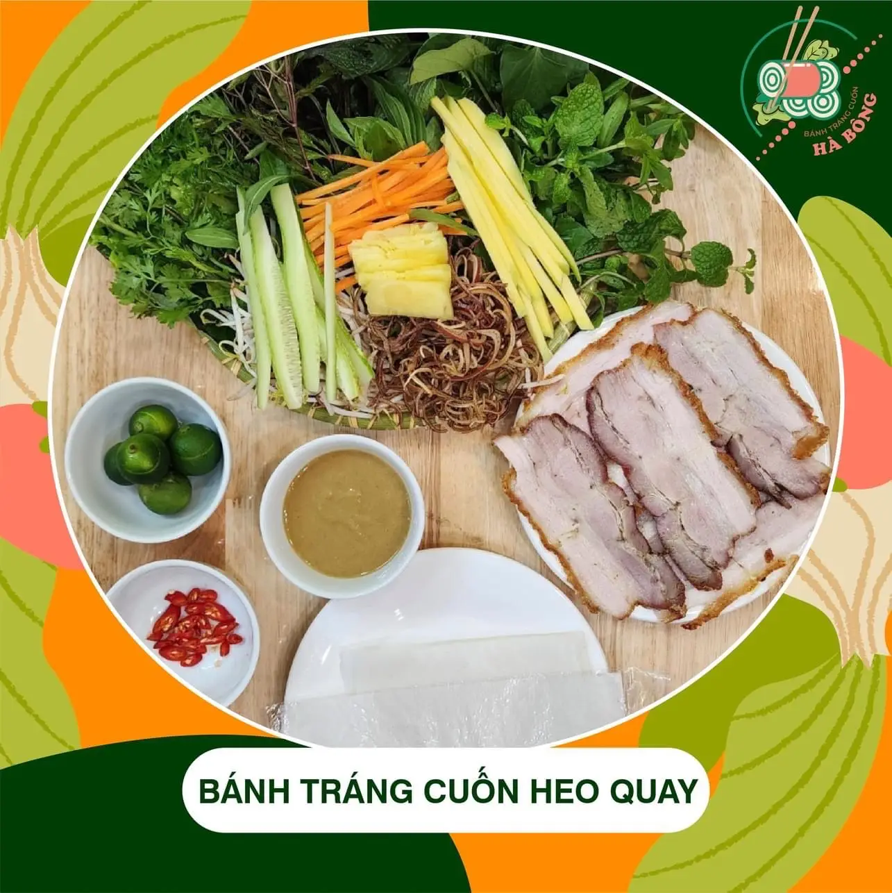 Hình ảnh Bánh tráng cuốn heo quay