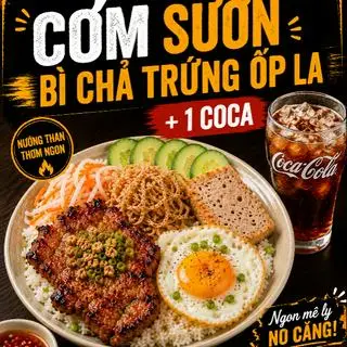 Hình ảnh Combo ( 1 cơm sườn bì chả trứng ốp la+ 1 Coca)