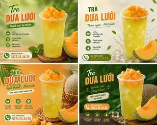 Hình ảnh Trà Lipton + Dưa Lưới
