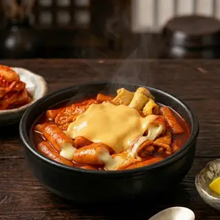 Hình ảnh Tokbokki phô mai sốt cay - BEST SELLER- 치즈 떡볶이
