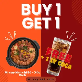 Hình ảnh Mì Cay Kim Chi Bò - Xúc Xích tặng Coca