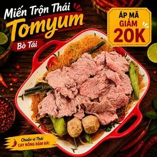 Hình ảnh Miến Trộn Thái Tomyum Bò Tái