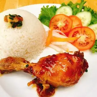 Hình ảnh Cơm đùi gà sốt chua ngọt