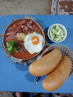Hình ảnh combo 2suất bánh mì chảo đầy đủ