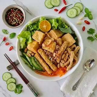 Hình ảnh ⚡️ Bún nước tương CHẢ CÁ + ĐẬU HỦ + SƯỜN CHAY