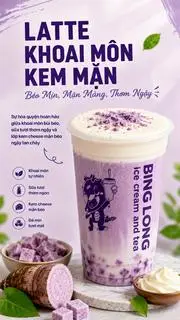 Hình ảnh Latte Khoai môn Kem mặn