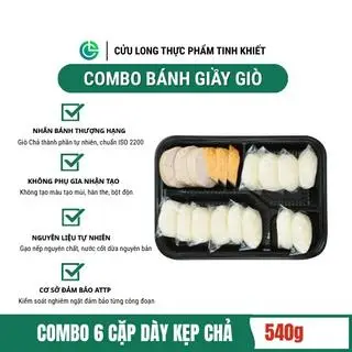 Hình ảnh Bánh Dày Giò Cửu Long 6 Cặp, Nếp Cái Hoa Vàng Nguyên Chất, Bánh Giầy Kẹp Chả Không Phụ Gia Nhân Tạo