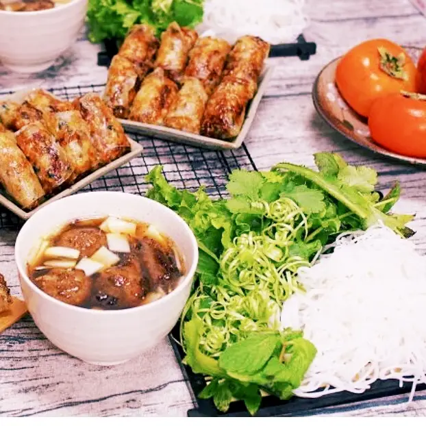 Hình ảnh Bún Chả Hà Nội + Chả Giò Hải Sản 