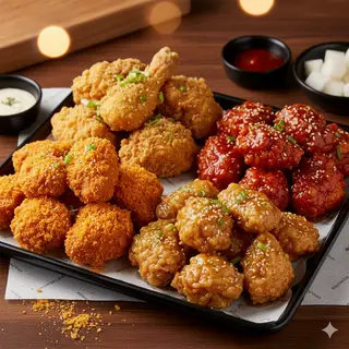 Hình ảnh combo 4 vị ( giòn tan, phô mai, cay ngọt, mật ong) siz M