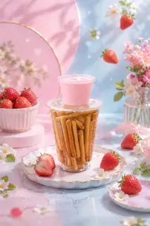 Hình ảnh Bánh que Kem Dâu