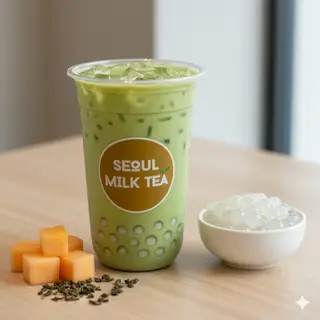 Hình ảnh Trà sữa dưa lưới