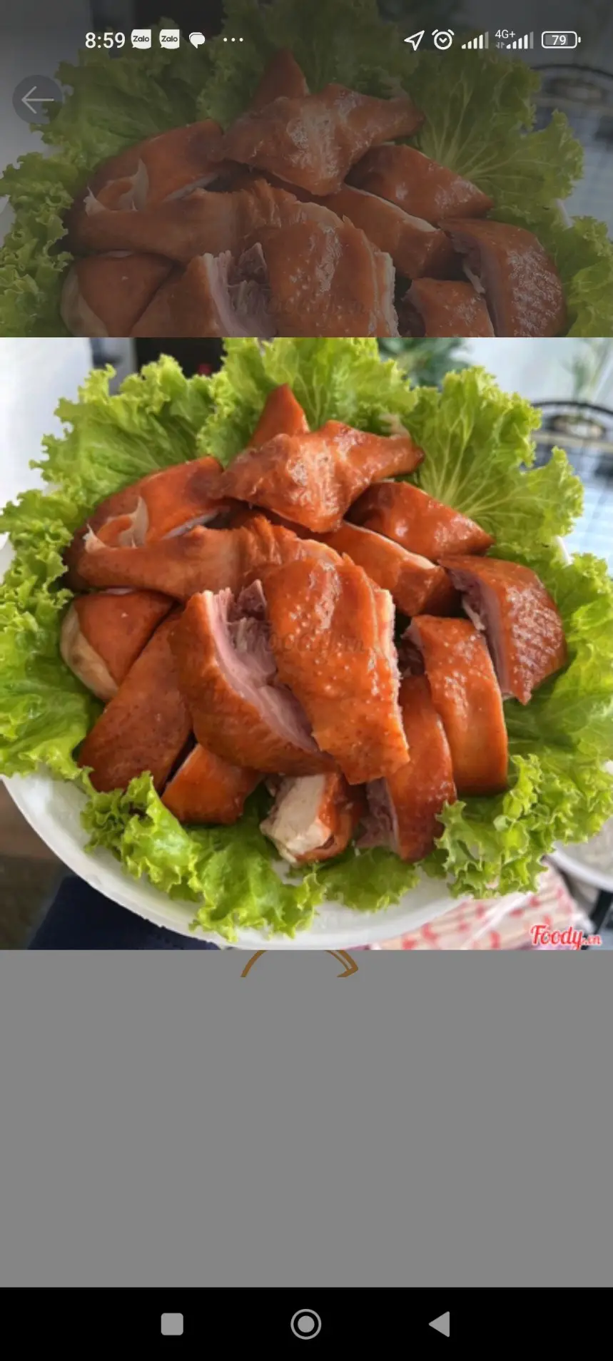 Hình ảnh gà hun khói nửa con tặng nước chấm thần thánh