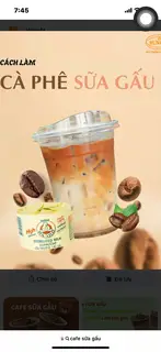 Hình ảnh cafe sữa gấu ly 700ml