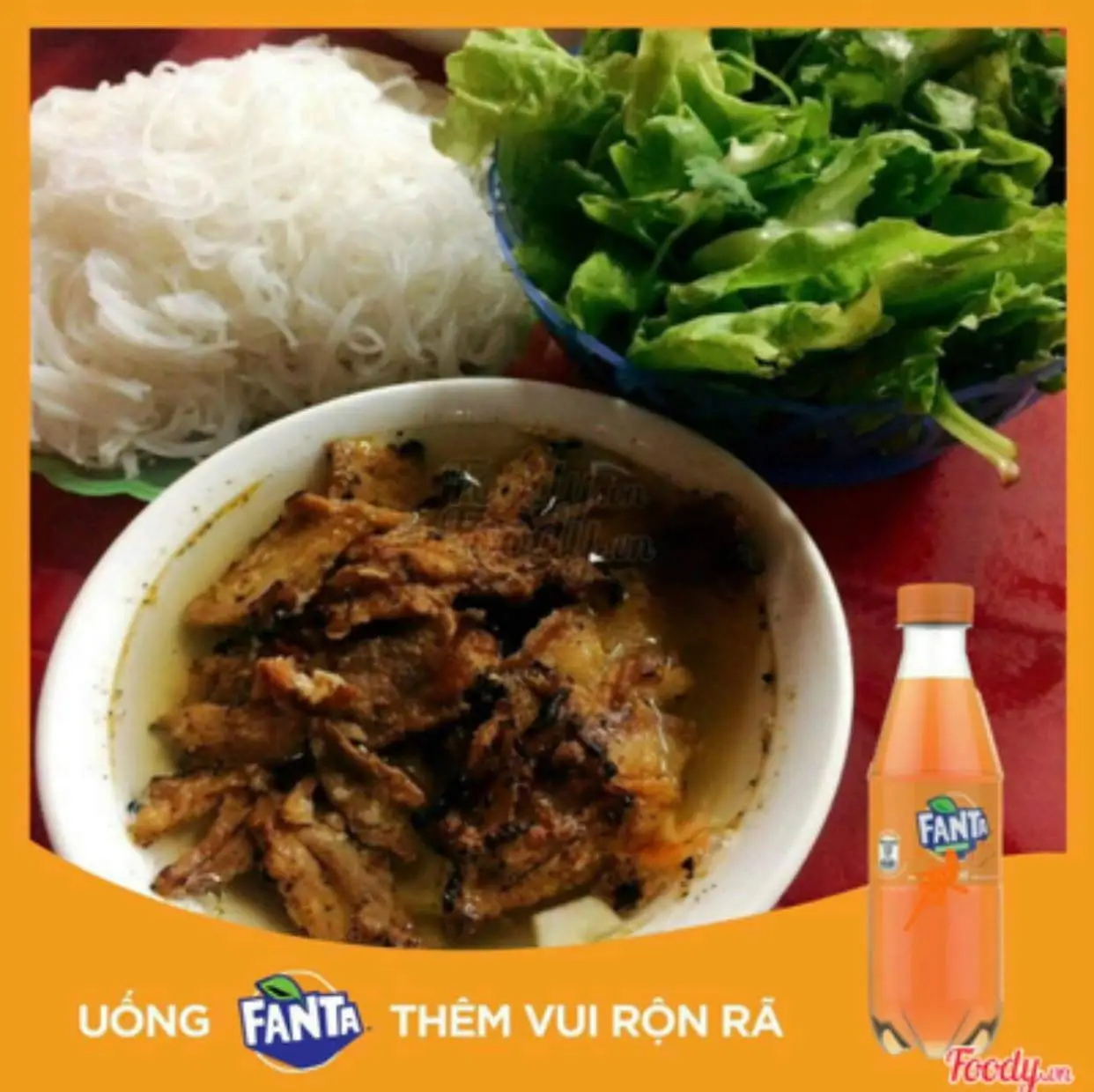 Hình ảnh Bún chả chấm + fanta
