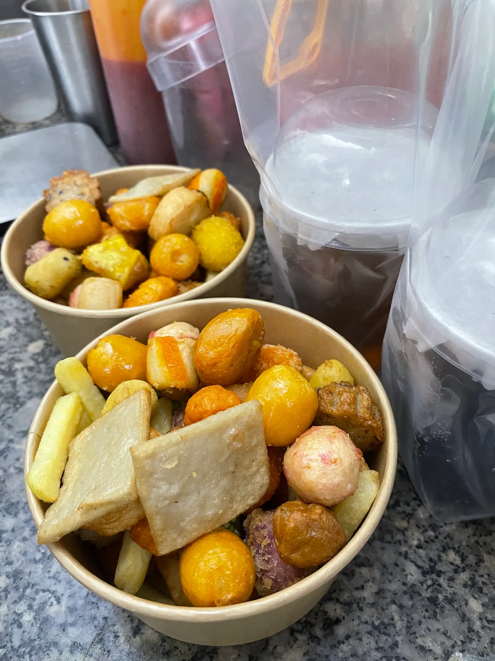 Hình ảnh set xiên sạch ( xiên bẩn ) viên chiên