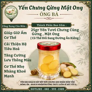 Hình ảnh {Ông Bà Mã 9} Yến Chưng Tươi Nóng Gừng , Mật Ong. Cải Thiện Tiêu Hoá- Giữ Ấm Cơ Thể ( 1 Hũ 100ml )