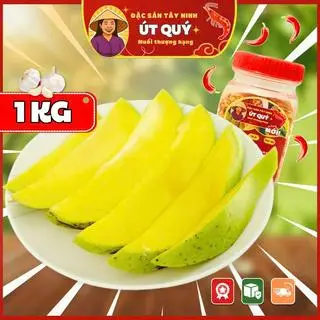 Hình ảnh COMBO 1 Ký Xoài Tứ Quý Gọt Sẵn Kèm Muối Tây Ninh Út Quý 70G Cay Đê Mê