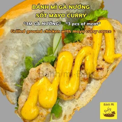 Hình ảnh *Curry Mayo**Nhiều thịt hơn* Bánh mì gà nướng sốt mayo cà ri