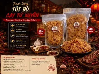 Hình ảnh Bánh Tráng Tỏi Bò Cay Tứ Xuyên Tuibao Food