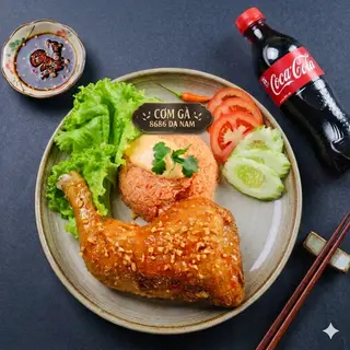 Hình ảnh COMBO: CƠM GÀ SỐT MẮM TỎI ( ĐÙI TỎI) + CANH RONG BIỂN + COCA/PEPSI