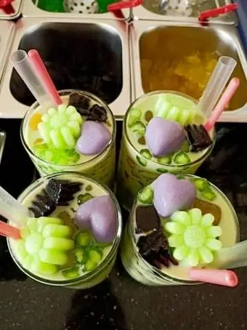 Hình ảnh Trà sữa matcha full topping 1000ml