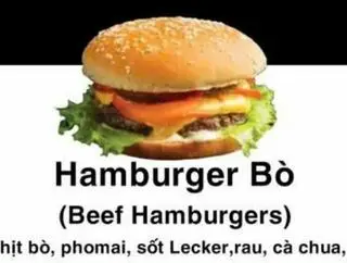 Hình ảnh Hamburger bò