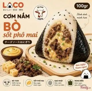 Hình ảnh LACO Cơm nắm bò xốt phô mai 100gr (cái)