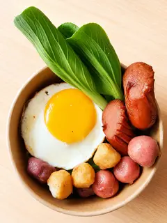 Hình ảnh Mì trộn 3 loại viên - trứng