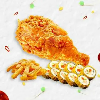 Hình ảnh Combo 01 đùi - khoai - gimbap chiên