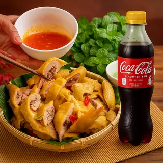 Hình ảnh Combo gà ủ muối nguyên con kèm Coca Cola - không chân đầu