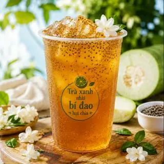 Hình ảnh Trà xanh nhài bí đao hạt chia size L