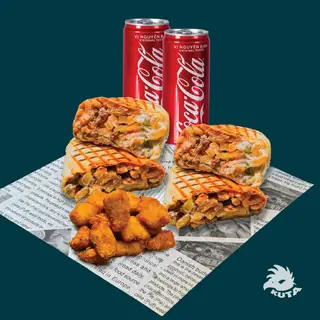 Hình ảnh Couple Combo: 2 Wrap S+1 Gà Viên+2 nước