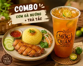 Hình ảnh Combo cơm gà nướng sốt chua ngọt + trà tắc 