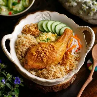 Hình ảnh Xôi đùi gà chiên mắm