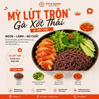 Hình ảnh Mỳ trộn gà xốt thái eatclean