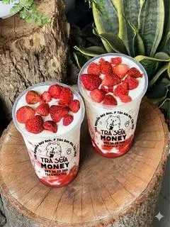 Hình ảnh sữa dâu sấy phô mai
